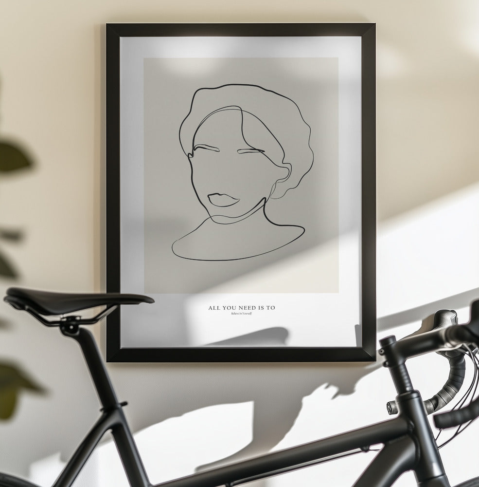 Modern female line art - Poster / Art Print - interiör