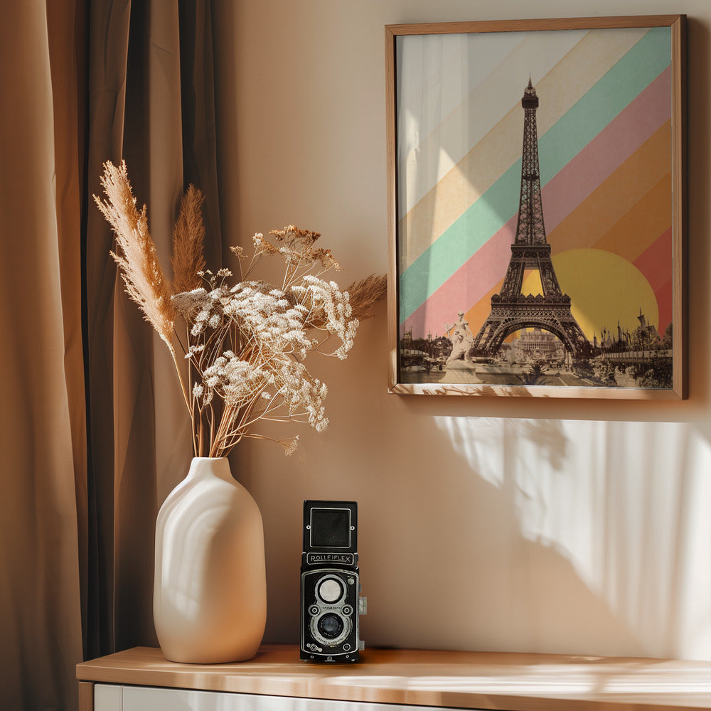 Eiffel Tower Rainbow - Poster / Art Print - interiör