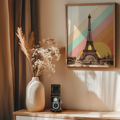 Eiffel Tower Rainbow - Poster / Art Print - interiör