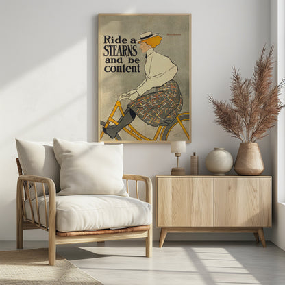 Ride a Stearns and Be Content (1896) - Poster / Art Print - interiör