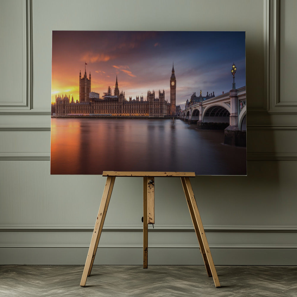 London Palace of Westminster Sunset - Poster / Art Print - interiör