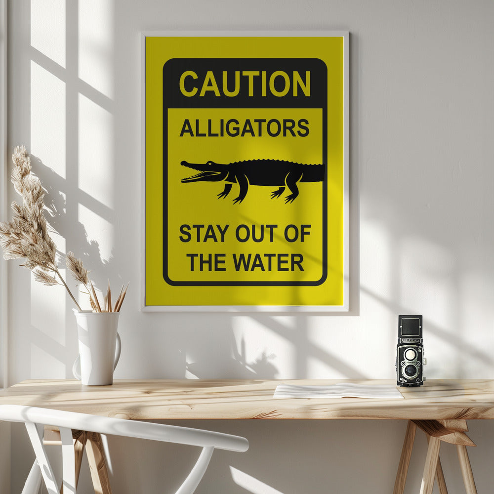 Caution   Alligators - Poster / Art Print - interiör