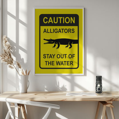Caution   Alligators - Poster / Art Print - interiör