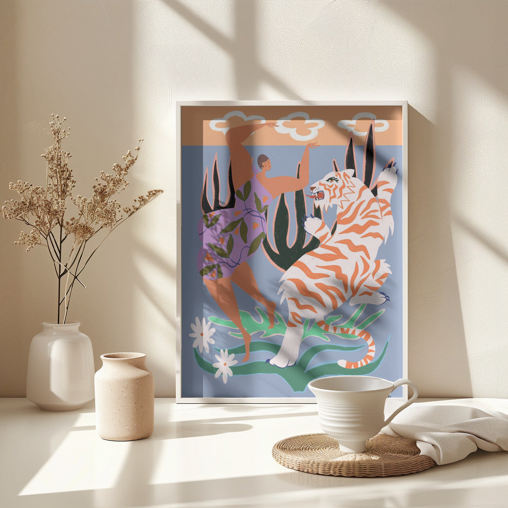 Hello Tiger - Poster / Art Print - interiör