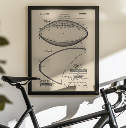 Football Patent 1938 - Poster / Art Print - interiör