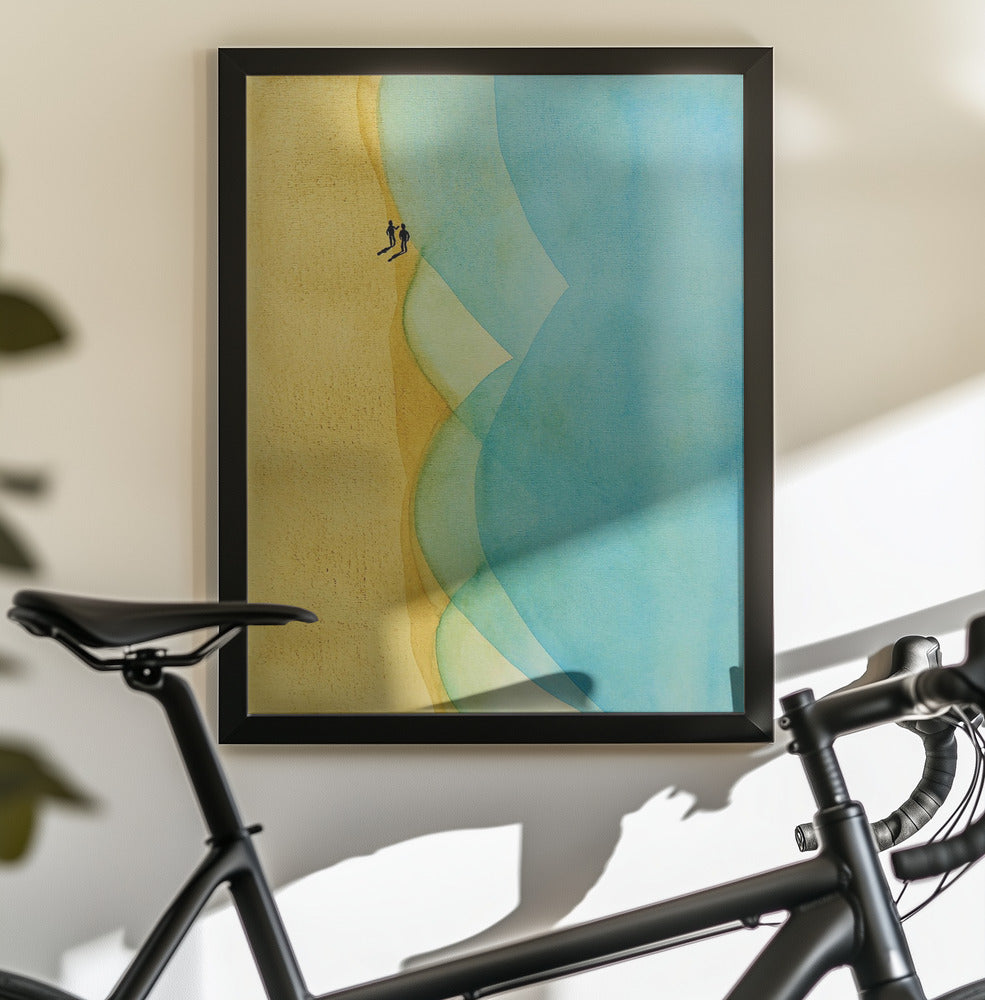 Relaxed Beach Walk Along the Sea - Poster / Art Print - interiör