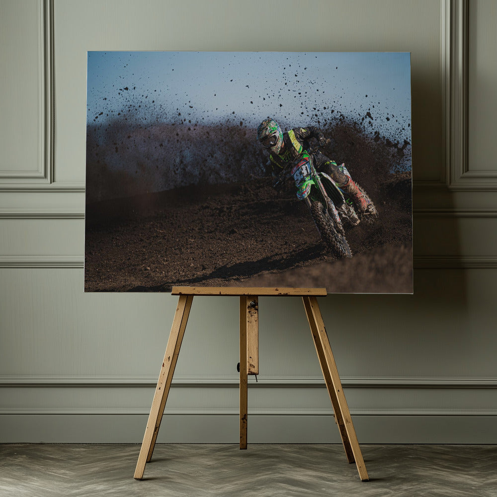 Motocross i lera - Poster / Art Print - interiör