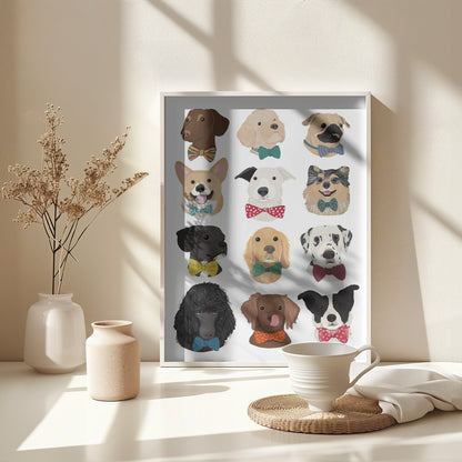 Dog In Bow - Poster / Art Print - interiör