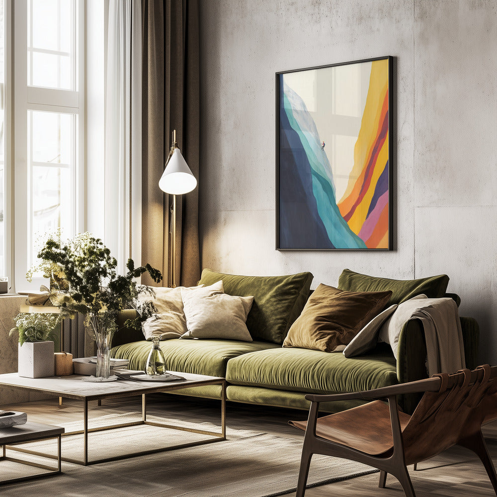 Climbing Rainbow Mountains - Poster / Art Print - interiör