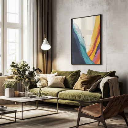 Climbing Rainbow Mountains - Poster / Art Print - interiör