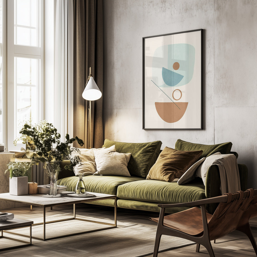 Azzurro Shapes No.4 - Poster / Art Print - interiör
