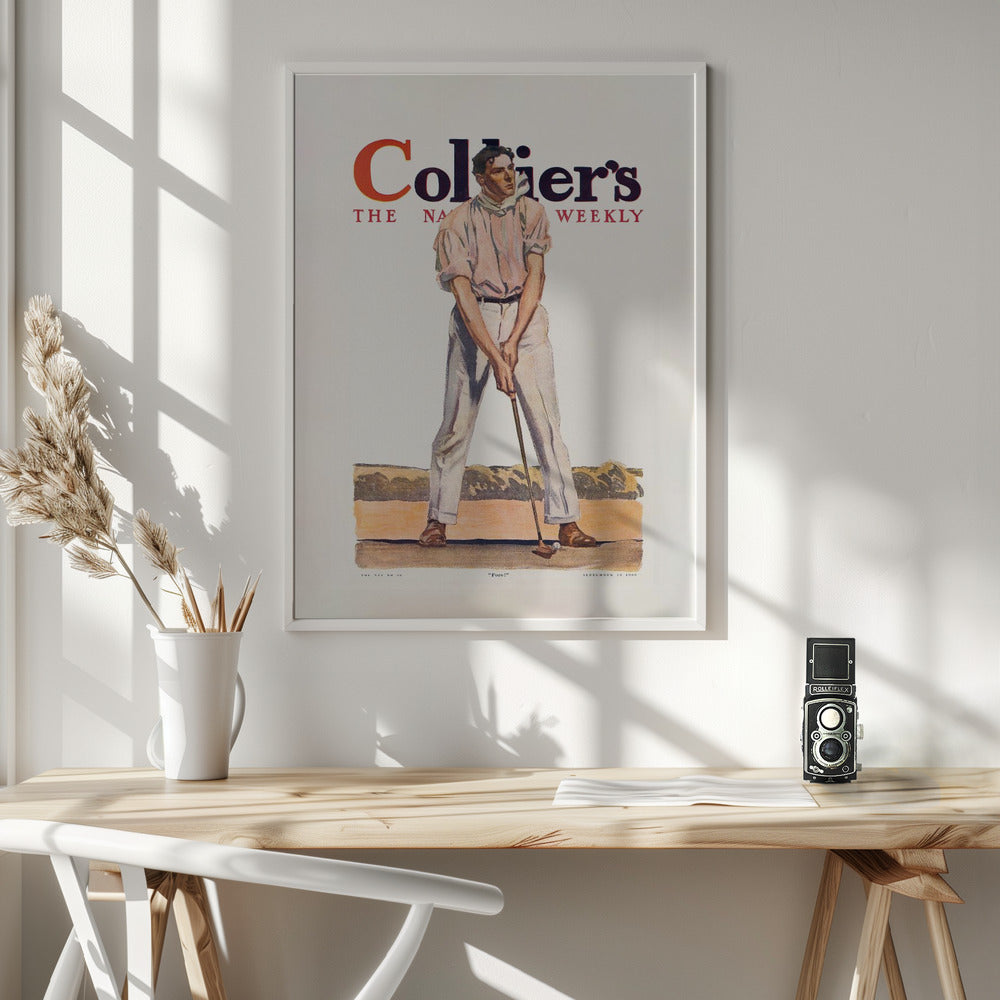 Collier's Golf (1908), Vintage Man - Poster / Art Print - interiör