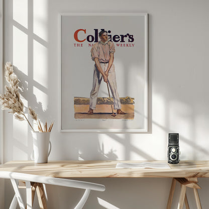 Collier's Golf (1908), Vintage Man - Poster / Art Print - interiör