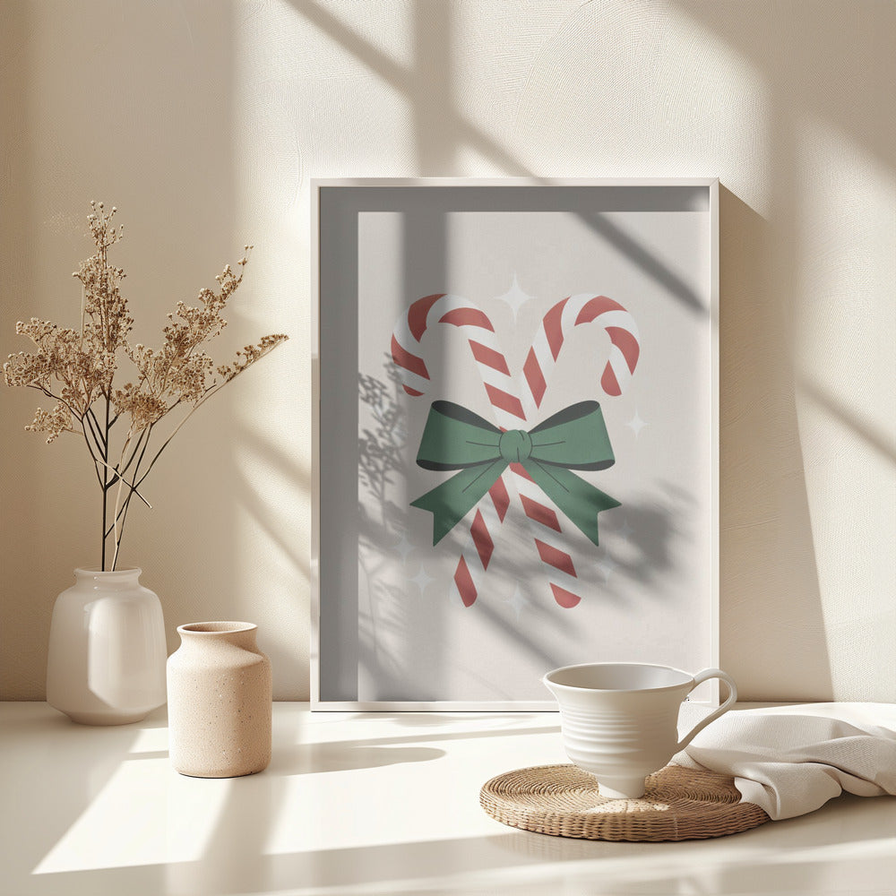 Christmas Candy Canes - Poster / Art Print - interiör