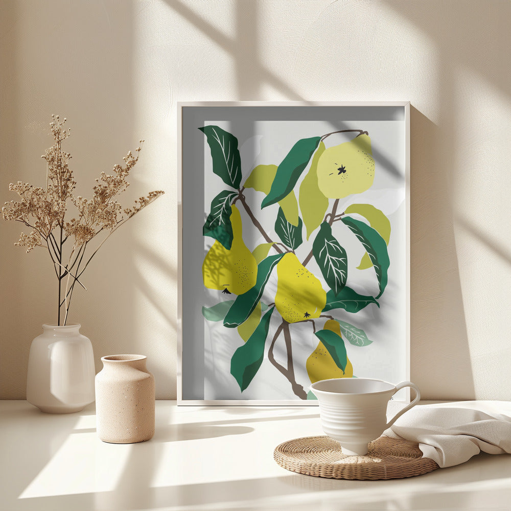 Yellow Pears - Poster / Art Print - interiör
