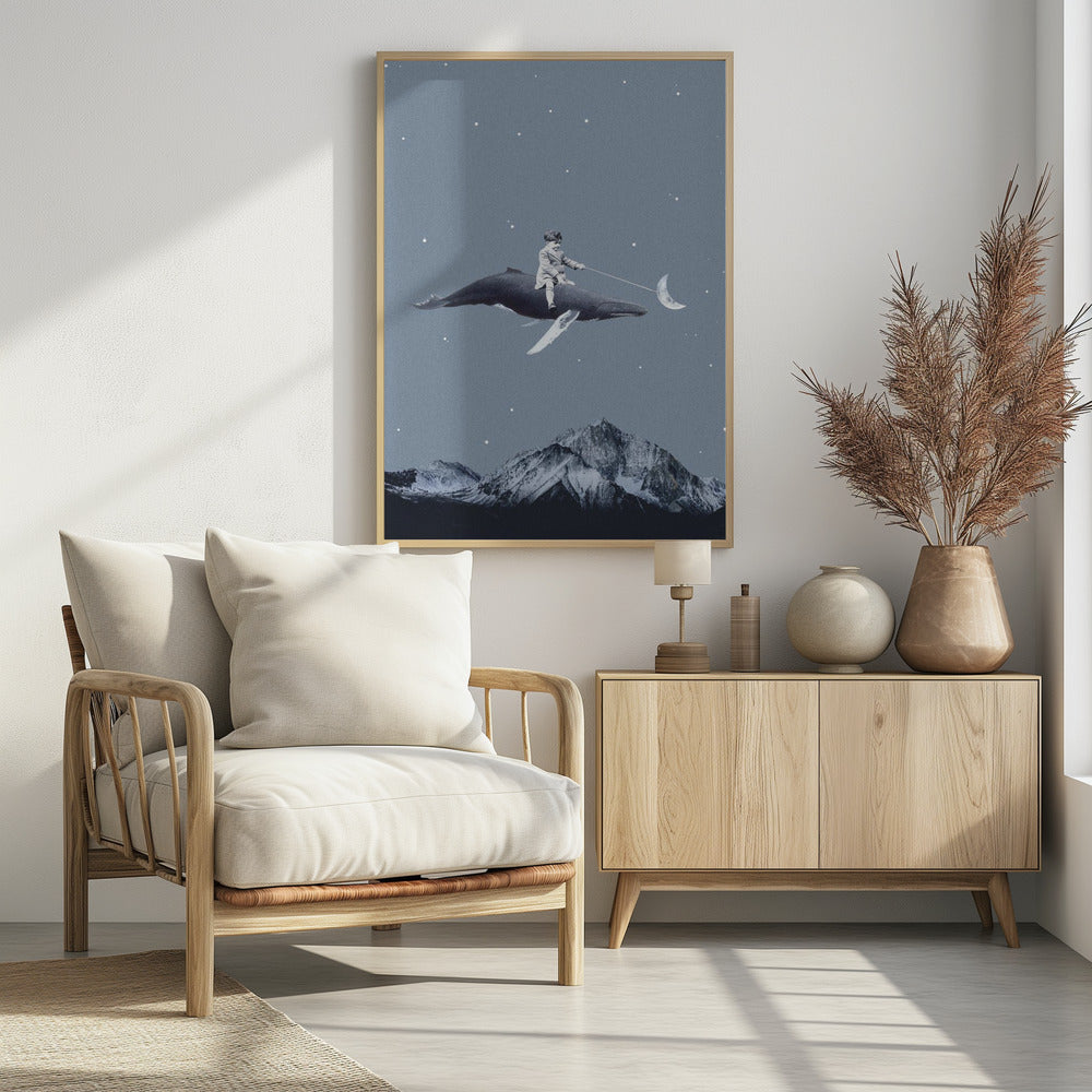 Aim for the moon - Poster / Art Print - interiör