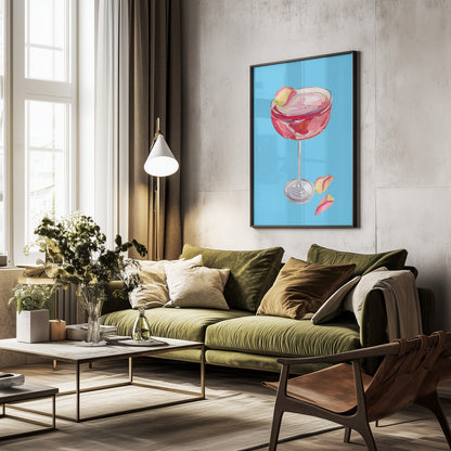 Sparkling Rose Gin Cocktail - Poster / Art Print - interiör