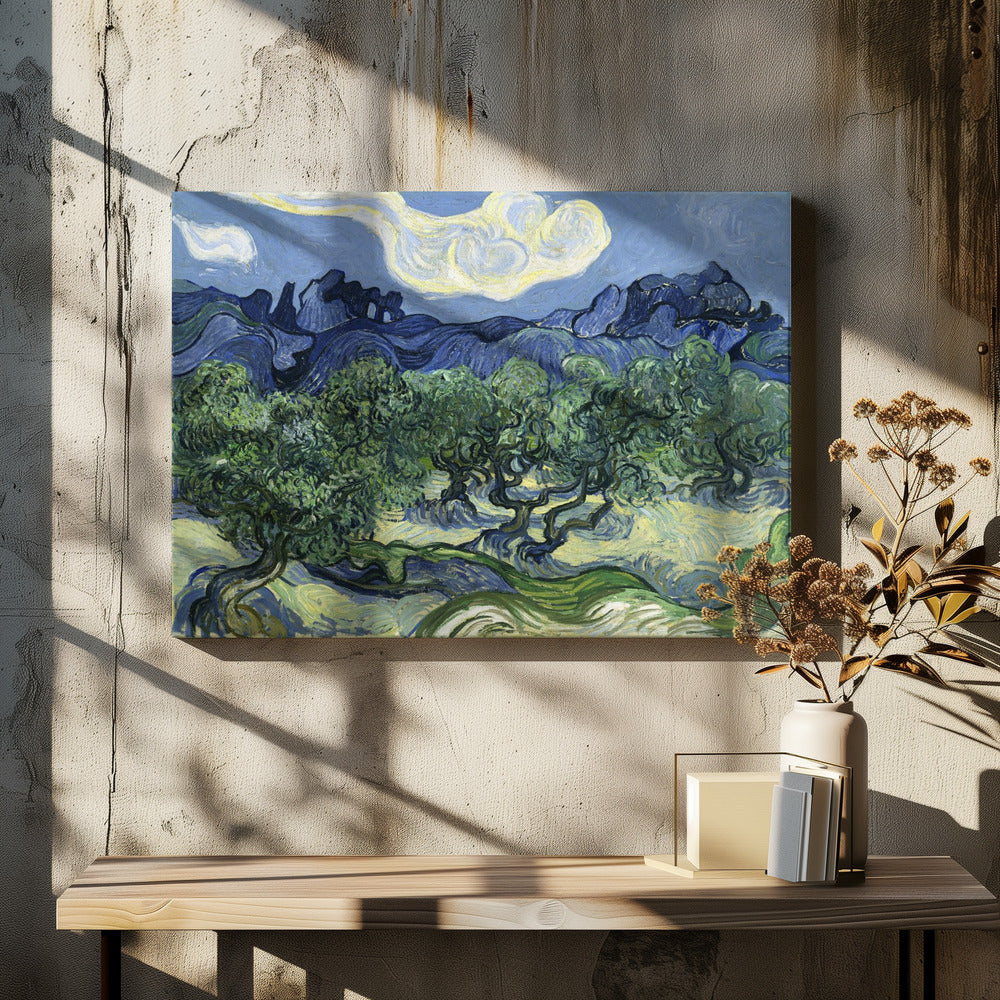 Vincent Van Gogh's Olive Trees With the Alpilles In the Background (1889) - Poster / Art Print - interiör