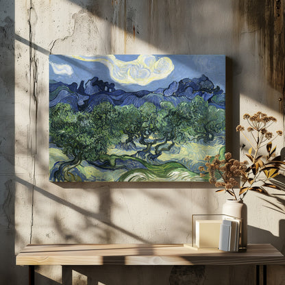 Vincent Van Gogh's Olive Trees With the Alpilles In the Background (1889) - Poster / Art Print - interiör