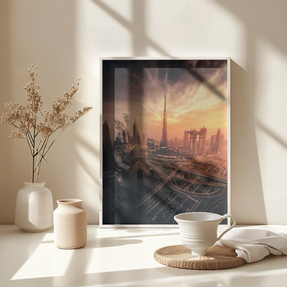 Dubai's Fiery sunset - Poster / Art Print - interiör