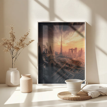 Dubai's Fiery sunset - Poster / Art Print - interiör
