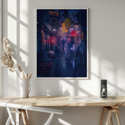 Tokyo Blue Rain - Poster / Art Print - interiör
