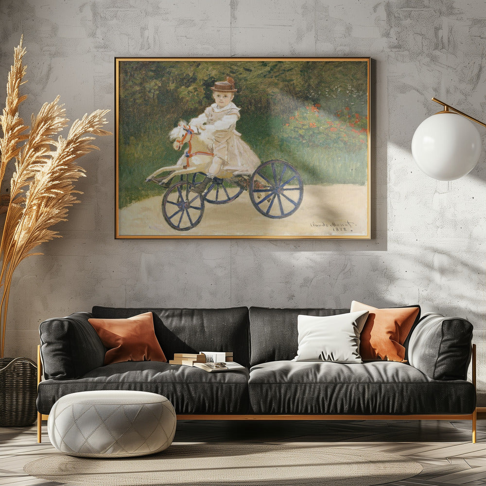 Jean Monet On His Hobby Horse (1872) By Claude Monet - Poster / Art Print - interiör