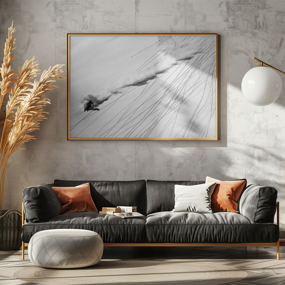 Skiing Powder - Poster / Art Print - interiör