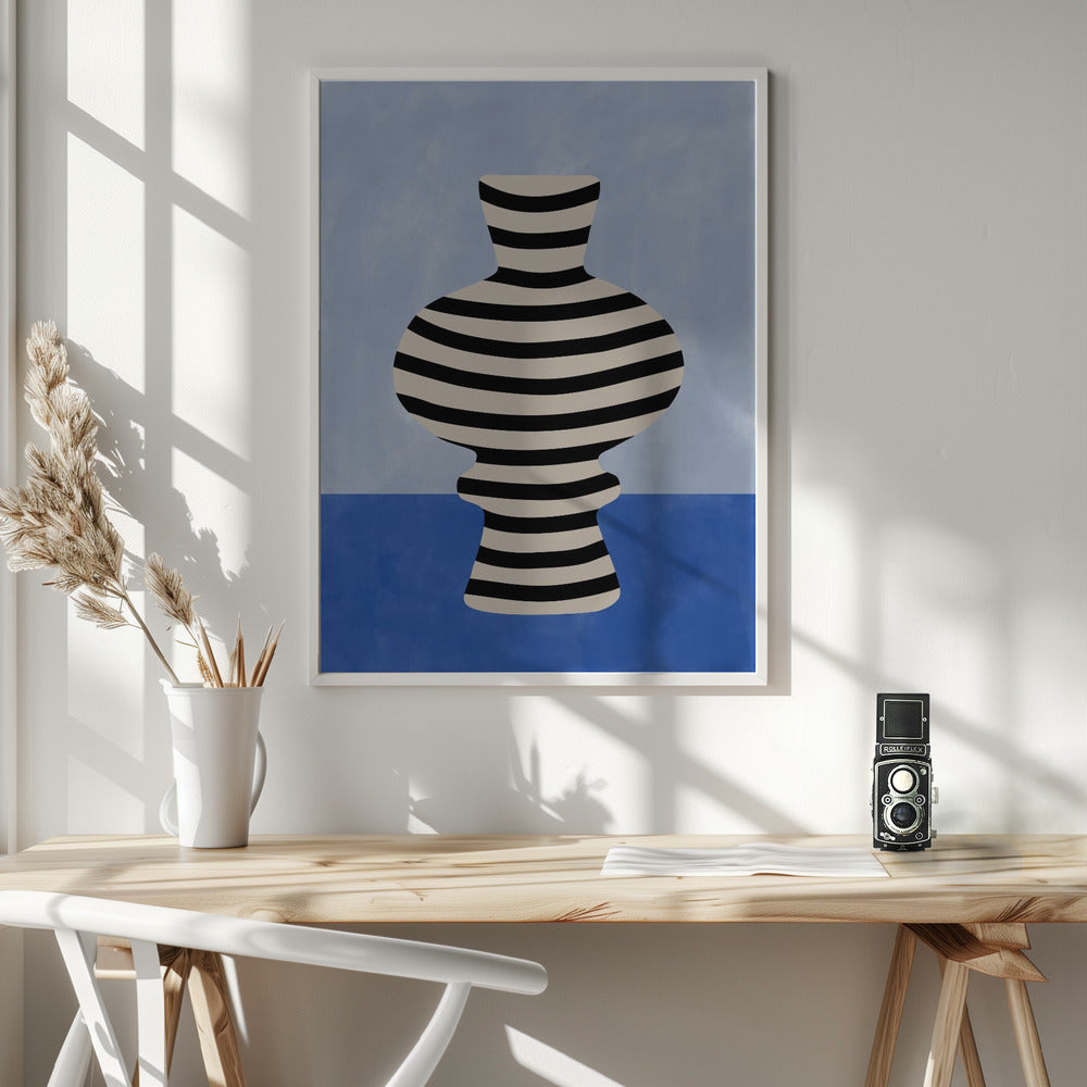 Striped Vase Illusion - Poster / Art Print - interiör