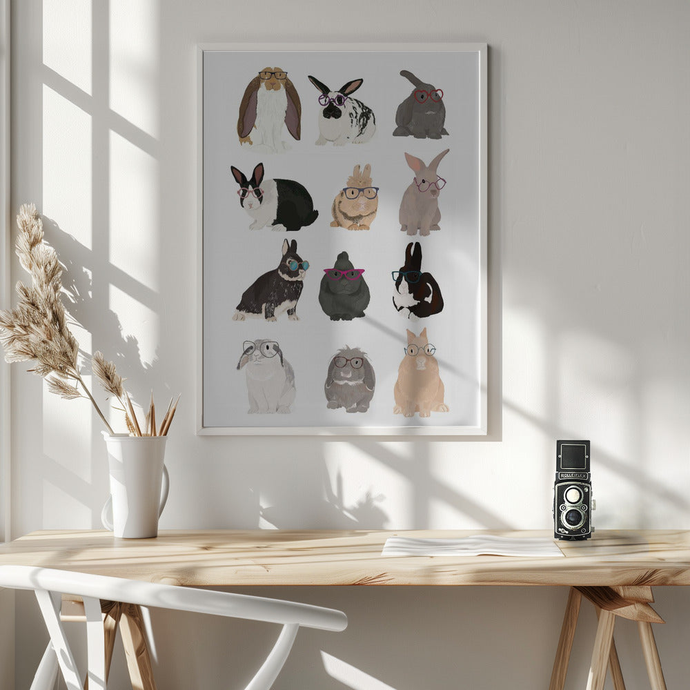 Rabbit Family - Poster / Art Print - interiör