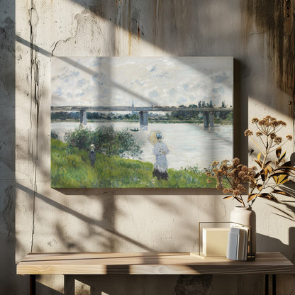 Claude Monet's the Promenade With the Railroad Bridge, Argenteuil (1874) - Poster / Art Print - interiör
