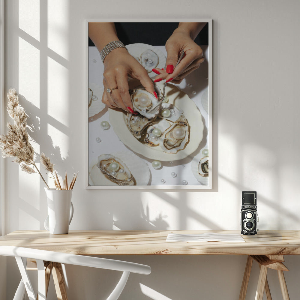 Oyster & Pearls No 01 - Poster / Art Print - interiör