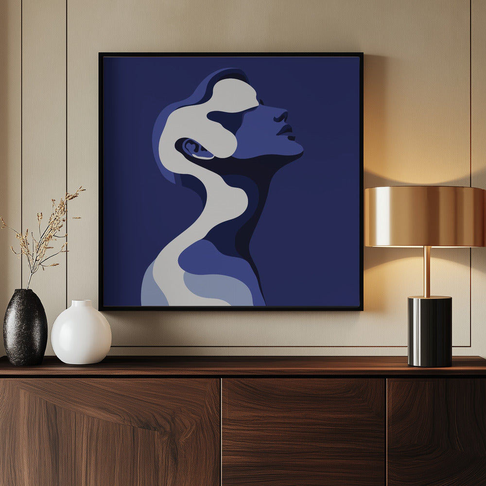 Human In Blue - Poster / Art Print - interiör
