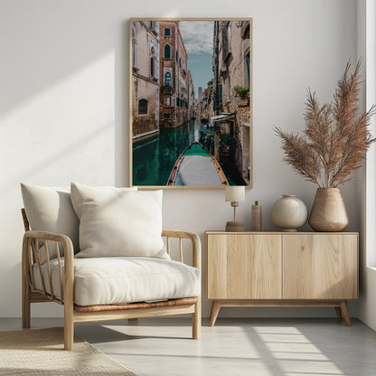Boat on the river - Poster / Art Print - interiör