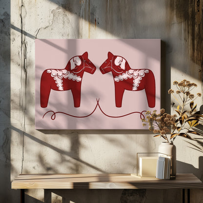Dala Horses - Poster / Art Print - interiör