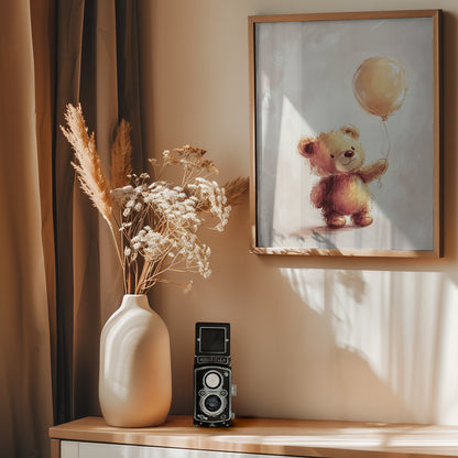 Teddy Bear and Balloon - Poster / Art Print - interiör