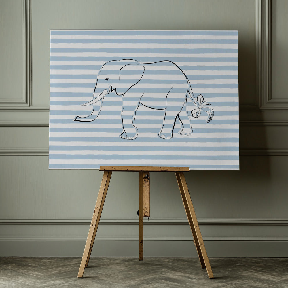 Stripe Elephant - Poster / Art Print - interiör