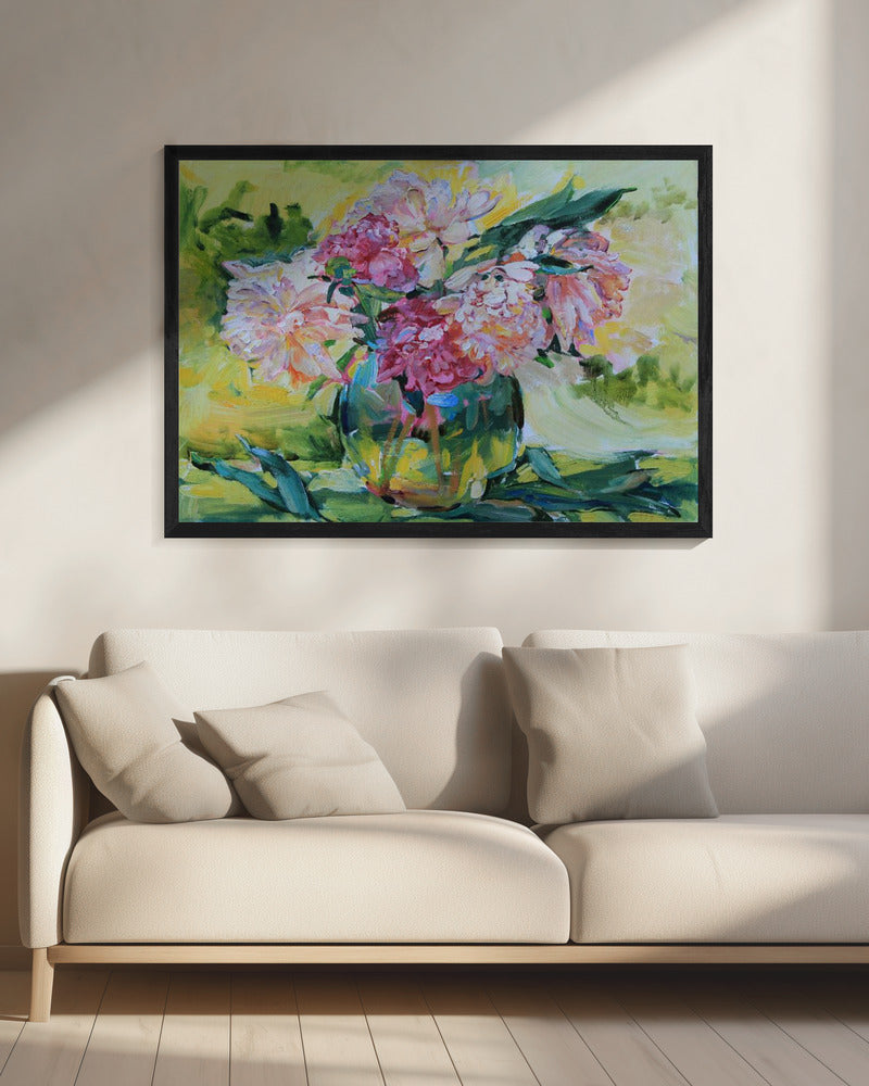 Peonies in a vase - Poster / Art Print - interiör