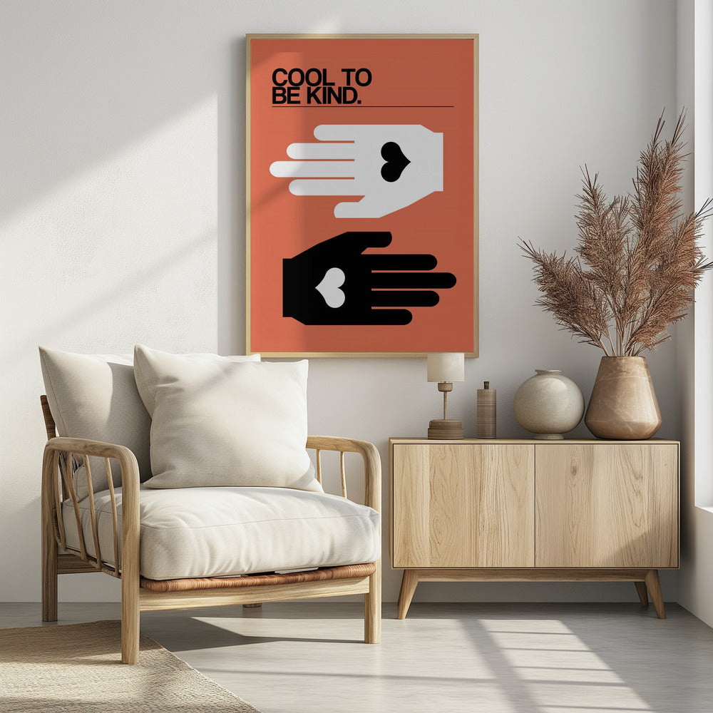 Cool To Be Kind Salmon - Poster / Art Print - interiör