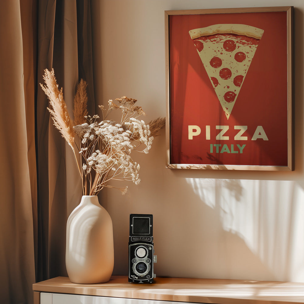 Pepperoni Pizza Slice - Poster / Art Print - interiör