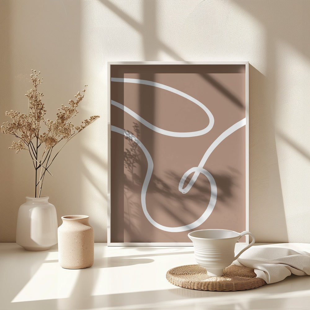 Lines Mocha 2 - Poster / Art Print - interiör