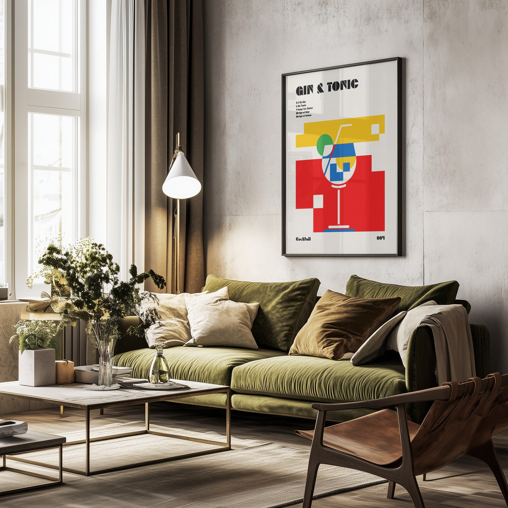 Gin & Tonic Bauhaus Cocktail - Poster / Art Print - interiör