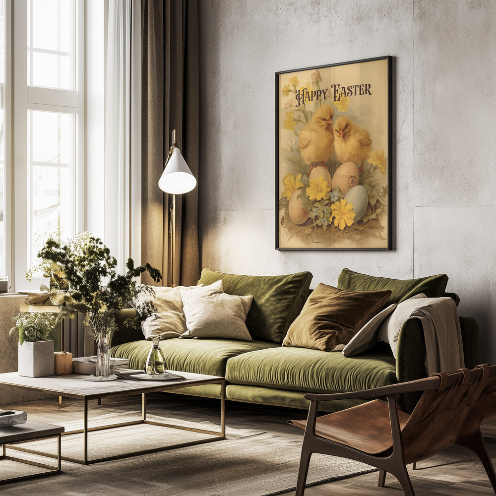 Happy Easter No 5 - Poster / Art Print - interiör