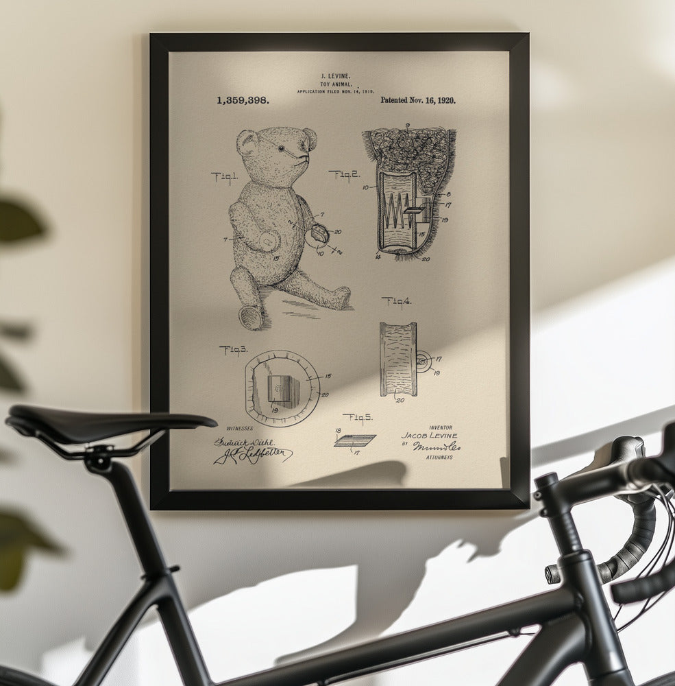 Teddybear Patent 1920 - Poster / Art Print - interiör