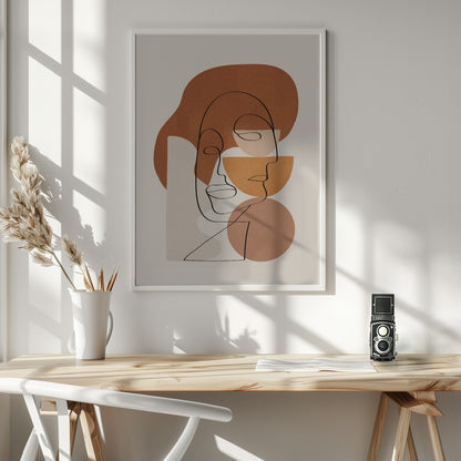 Abstract Clay Faces II - Poster / Art Print - interiör