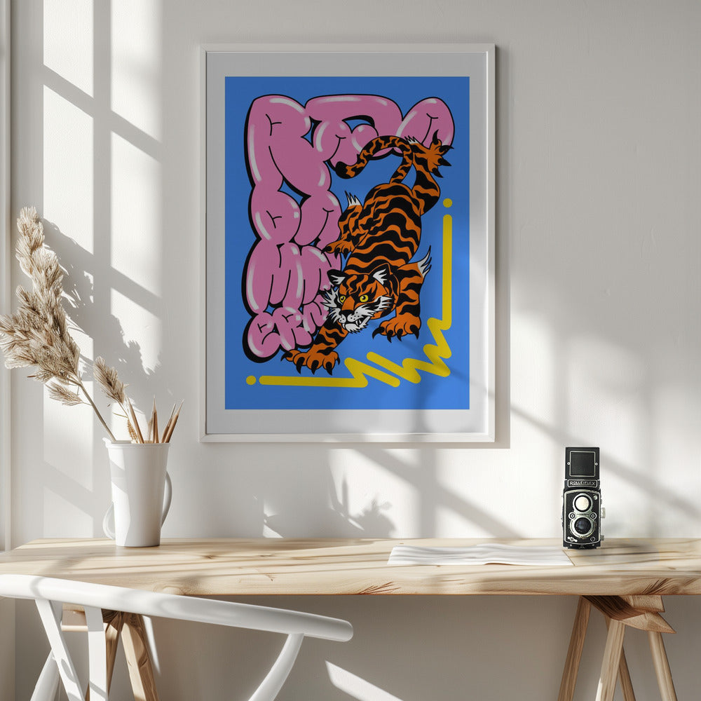 Muay Thai Tiger - Poster / Art Print - interiör