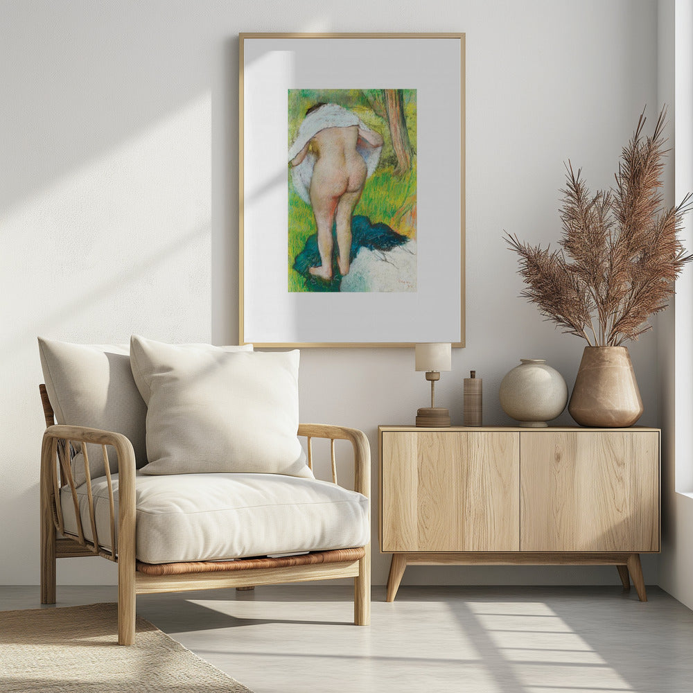 Girl Drying Herself - Poster / Art Print - interiör