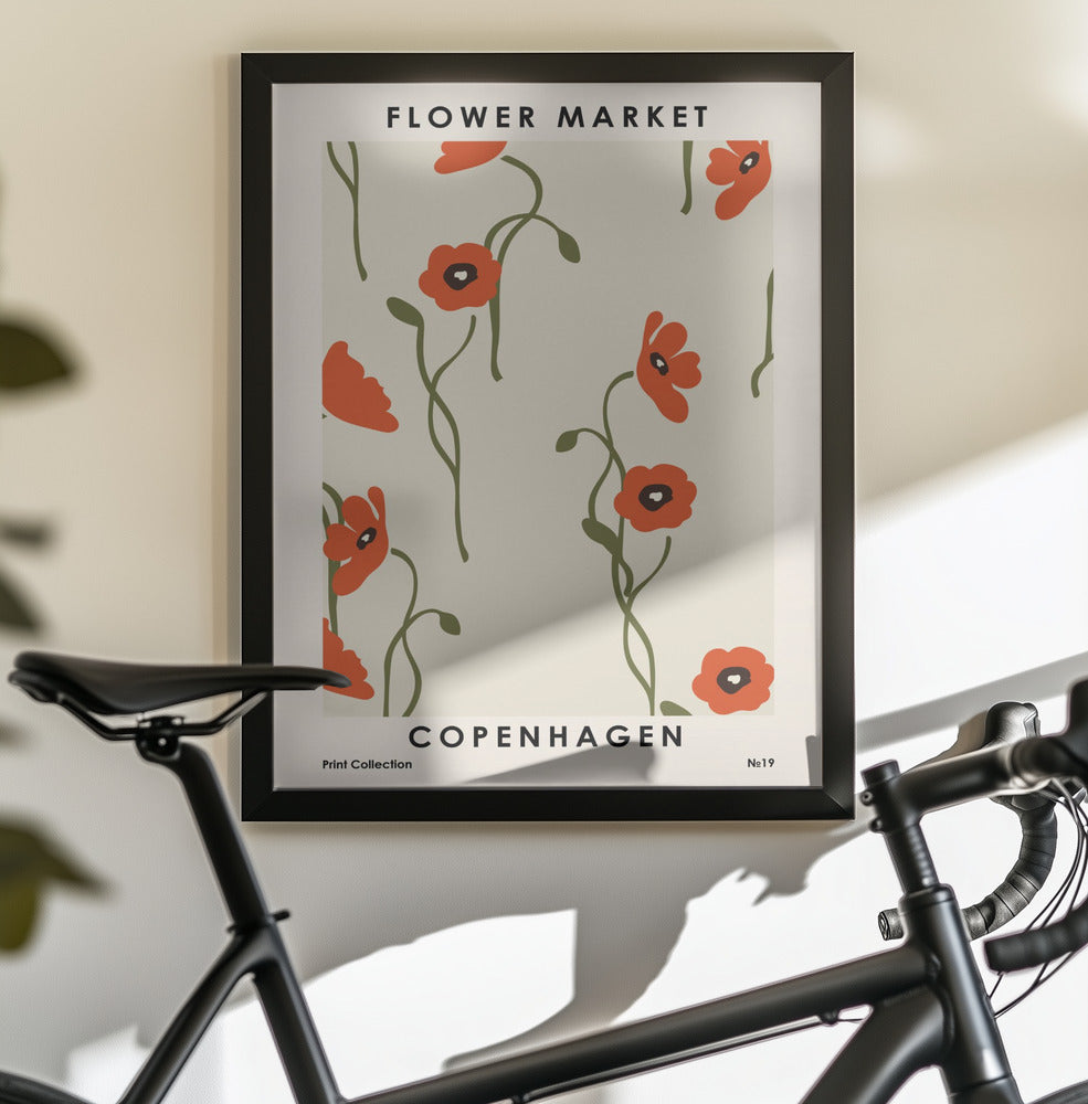 Flower Market Copenhagen - Poster / Art Print - interiör