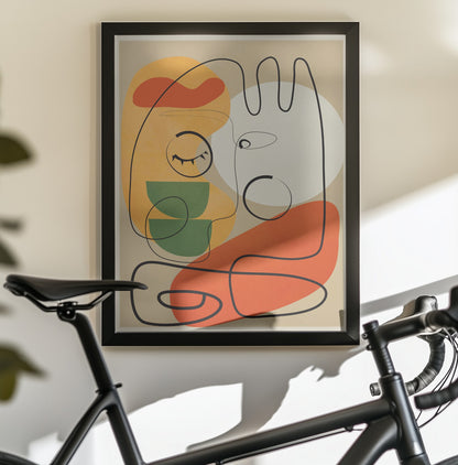 Very Abstract Colorful Portrait - Poster / Art Print - interiör