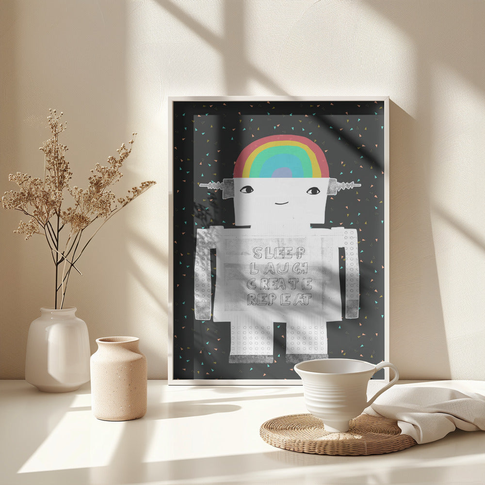 Sleep Laugh Create Repeat - Poster / Art Print - interiör